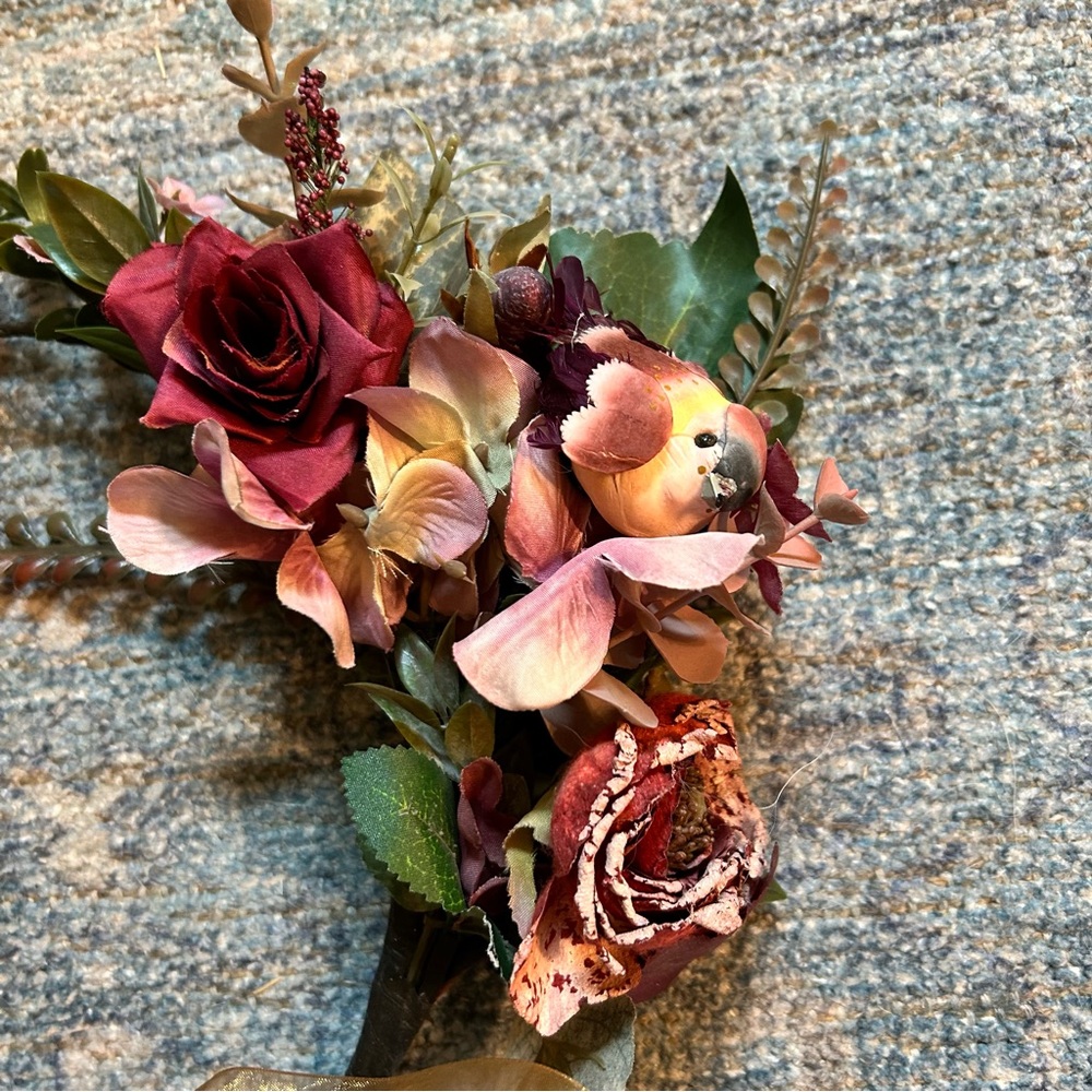 Handmade Floral Headband with Bird and Birdhouse - Picture 2 of 3